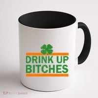 Drink Up Bitches Irish Clover Coffee Mug thumb 1
