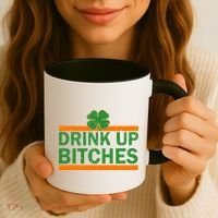 Drink Up Bitches Irish Clover Coffee Mug thumb 3