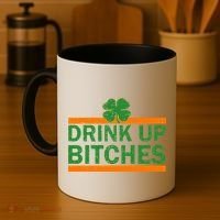 Drink Up Bitches Irish Clover Coffee Mug thumb 4