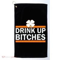 Drink Up Bitches Irish Clover Golf Towel thumb 0