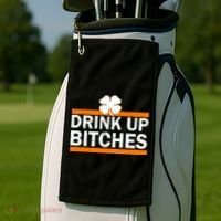 Drink Up Bitches Irish Clover Golf Towel thumb 2