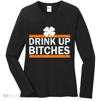 Drink Up Bitches Irish Clover Women's Long Sleeve Shirt thumb 0