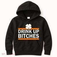 Drink Up Bitches Irish Clover Kids Hoodie thumb 0