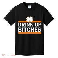 Drink Up Bitches Irish Clover Kids T-Shirt thumb 0