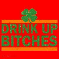 Drink Up Bitches Irish Clover Santa Hat thumb 1
