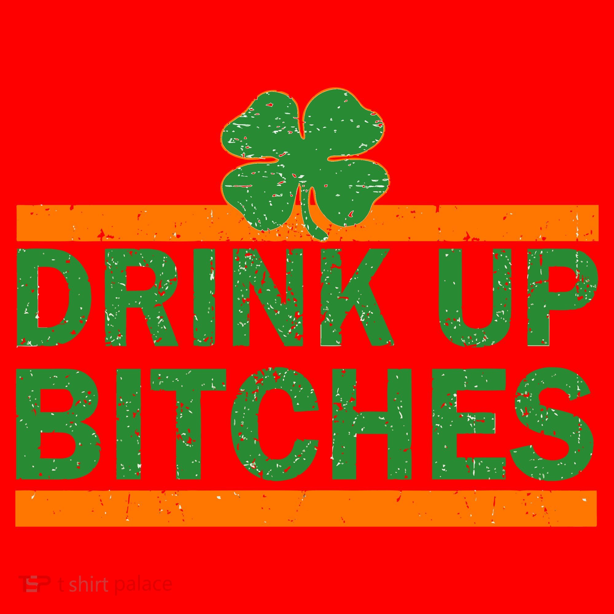 Drink Up Bitches Irish Clover Santa Hat