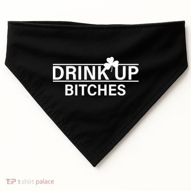 Drink Up Bitches Simple Logo USA-Made Doggie Bandana