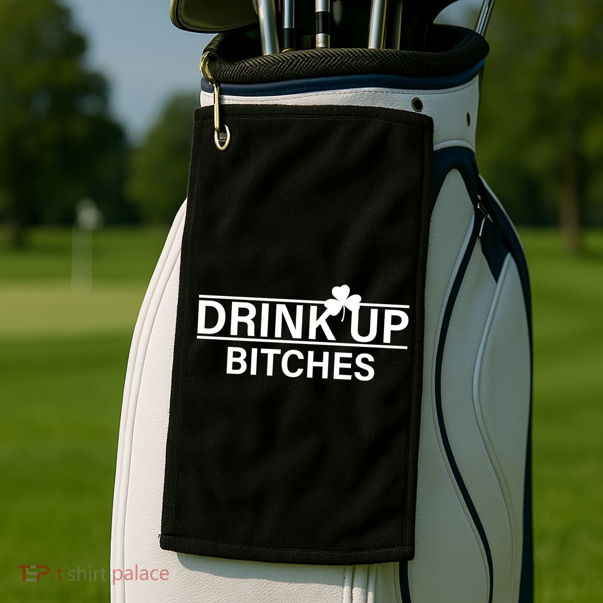 Drink Up Bitches Simple Logo Golf Towel