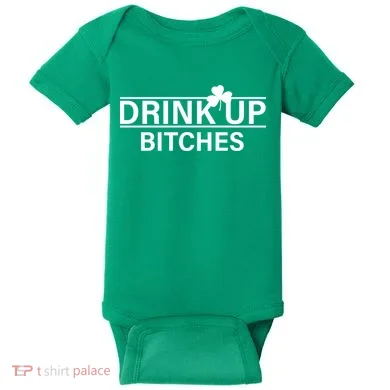 Drink Up Bitches Simple Logo Baby Bodysuit