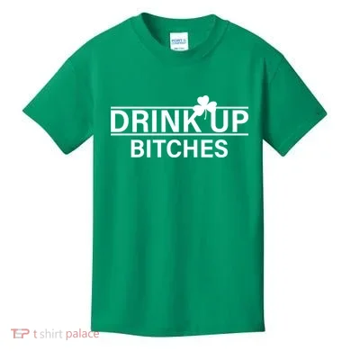 Drink Up Bitches Simple Logo Kids T-Shirt