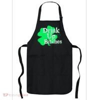 Drink Up Bitches St Patrick's Day Clover Apron thumb 0