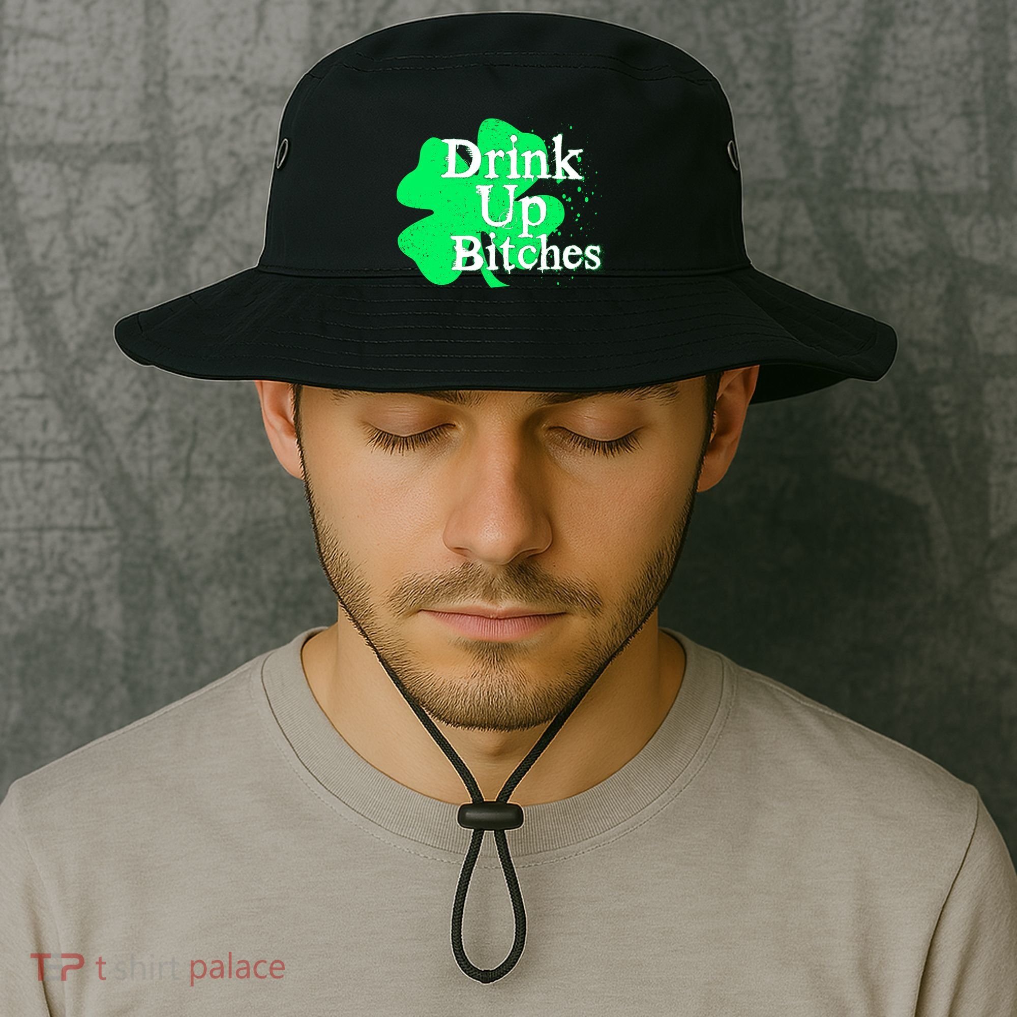 Drink Up Bitches St Patrick's Day Clover Bucket Hat