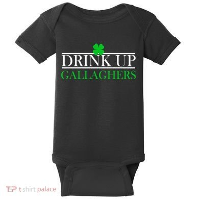 Drink Up Gallaghers Funny St. Patrick's Day Baby Bodysuit