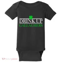 Drink Up Gallaghers Funny St. Patrick's Day Baby Bodysuit thumb 0