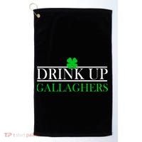 Drink Up Gallaghers Funny St. Patrick's Day Golf Towel thumb 0