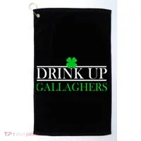 Drink Up Gallaghers Funny St. Patrick's Day Golf Towel thumb 0
