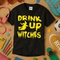 Drink Up Witches Funny Halloween Kids T-Shirt thumb 3