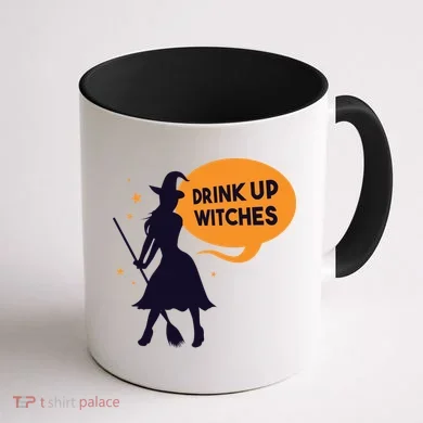 Drink Up Witches Funny Witch Coffee Mug back