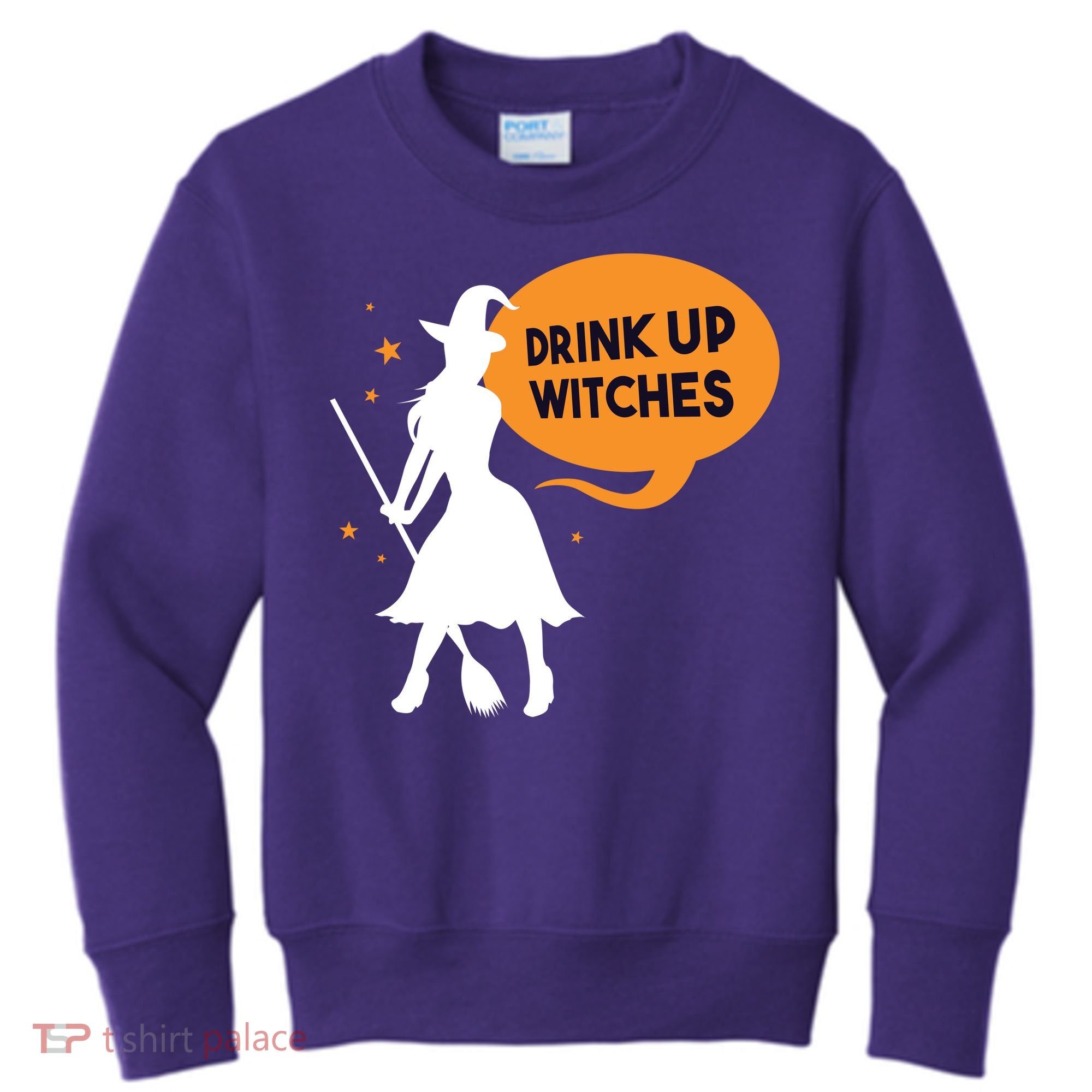 Drink Up Witches Funny Witch Kids Sweatshirt