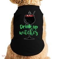 Drink Up Witches Halloween Wine Doggie Tank thumb 0