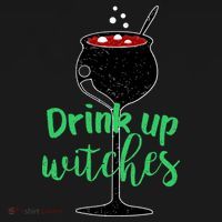 Drink Up Witches Halloween Wine USA-Made Doggie Bandana thumb 2