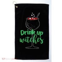 Drink Up Witches Halloween Wine Golf Towel thumb 0