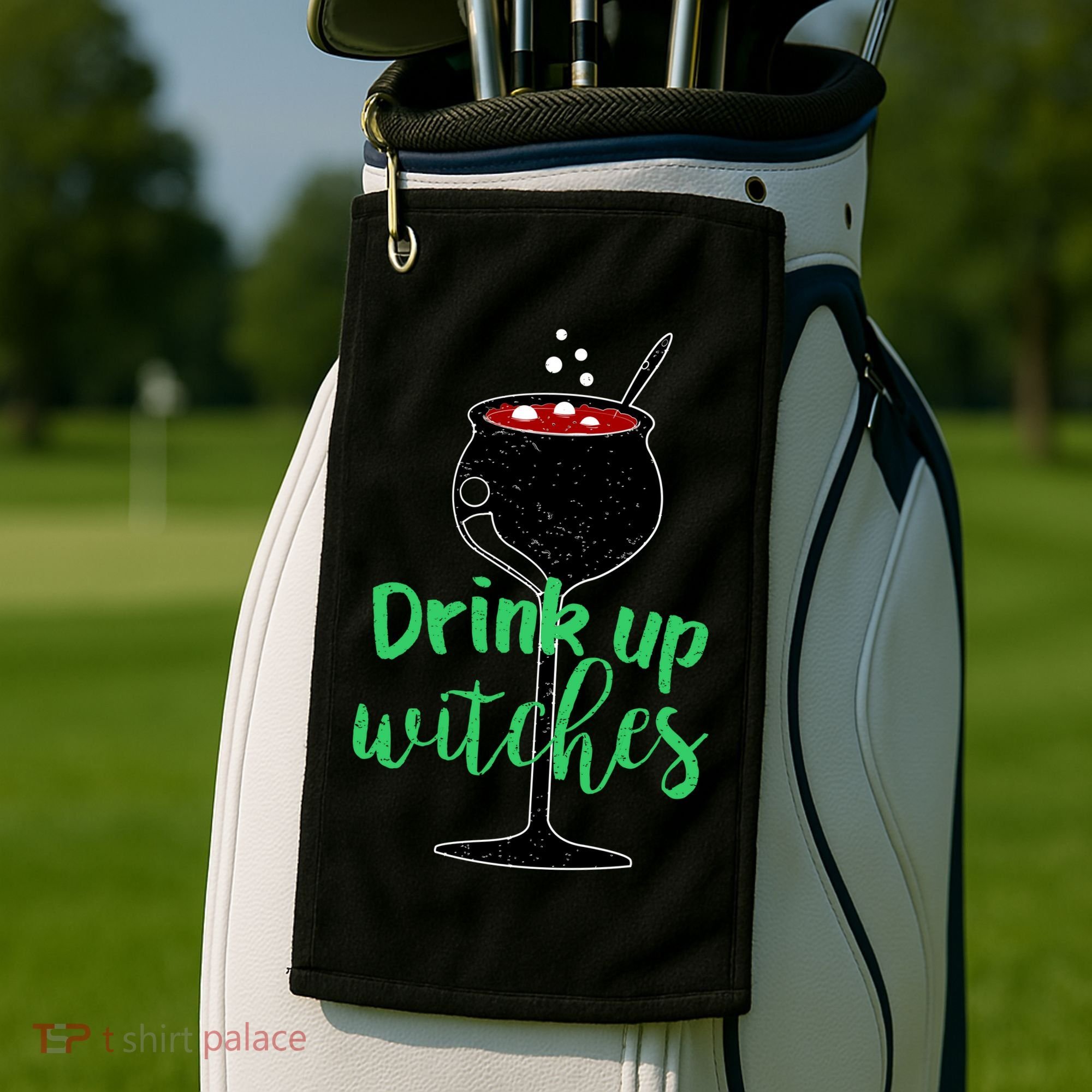 Drink Up Witches Halloween Wine Golf Towel