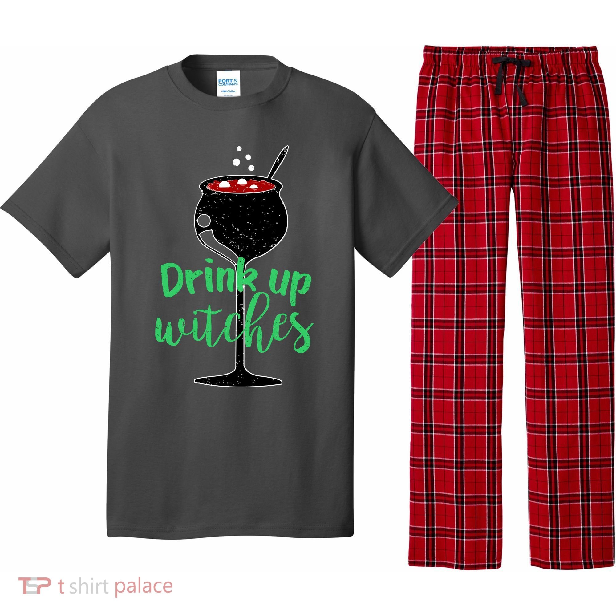 Drink Up Witches Halloween Wine Pajama Set