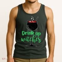 Drink Up Witches Halloween Wine Tank Top thumb 3