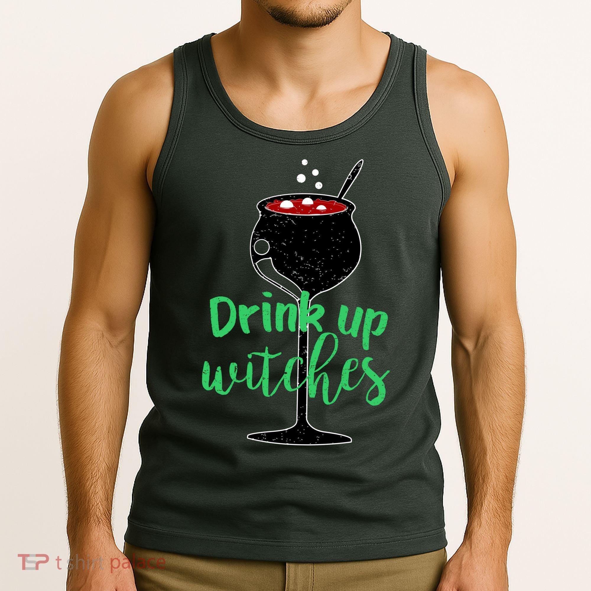 Drink Up Witches Halloween Wine Tank Top