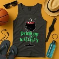 Drink Up Witches Halloween Wine Tank Top thumb 4