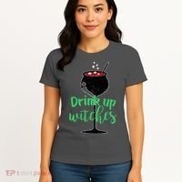 Drink Up Witches Halloween Wine Women's T-Shirt thumb 4