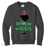Drink Up Witches Halloween Wine Kids Sweatshirt thumb 0