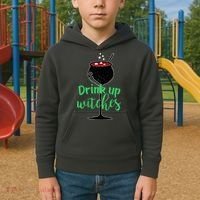 Drink Up Witches Halloween Wine Kids Hoodie thumb 2