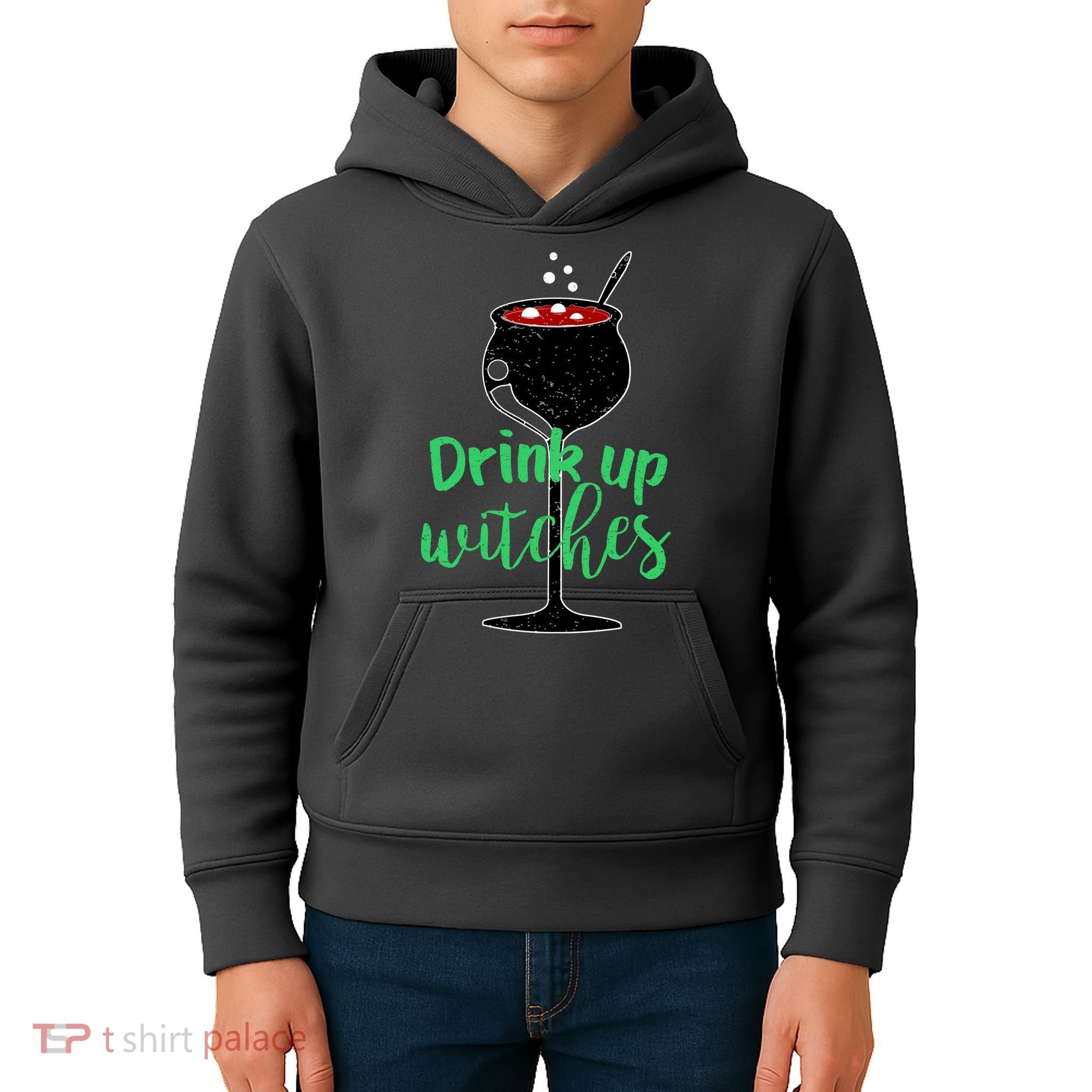 Drink Up Witches Halloween Wine Kids Hoodie