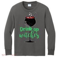 Drink Up Witches Halloween Wine Kids Long Sleeve Shirt thumb 0