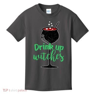 Drink Up Witches Halloween Wine Kids T-Shirt