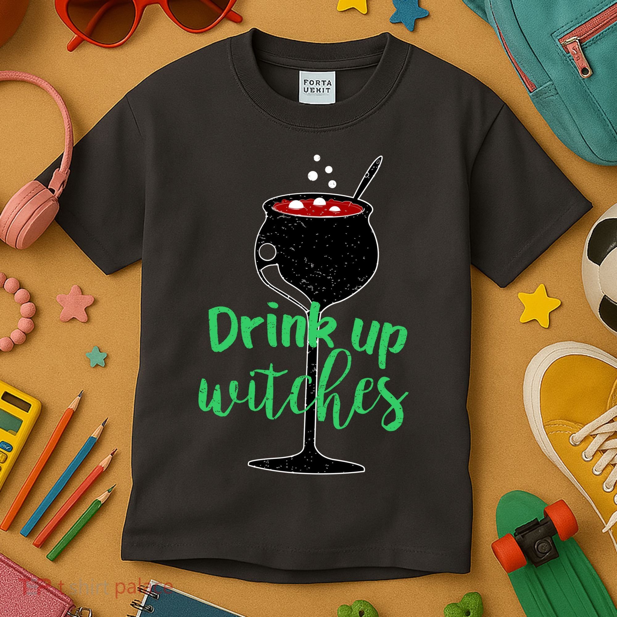 Drink Up Witches Halloween Wine Kids T-Shirt