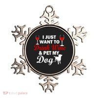 Drink Wine & Pet My Dog Ornament thumb 0