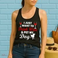 Drink Wine & Pet My Dog Women's Tank Top thumb 2