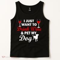 Drink Wine & Pet My Dog Tank Top thumb 2