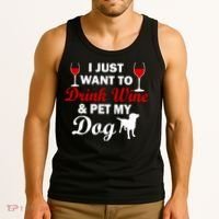 Drink Wine & Pet My Dog Tank Top thumb 3