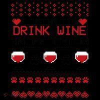 Drink Wine And Pet My Dog Ugly Christmas Coffee Mug thumb 5