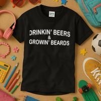 Drinkin' Beers and Grownin' Beards Kids T-Shirt thumb 3