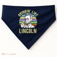 Drinkin' Like Lincoln Retro Abraham USA-Made Doggie Bandana thumb 0