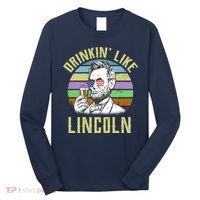 Drinkin' Like Lincoln Retro Abraham Long Sleeve Shirt thumb 0
