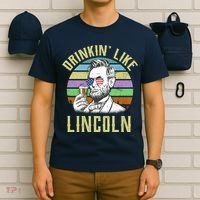 Drinkin' Like Lincoln Retro Abraham T-Shirt thumb 6