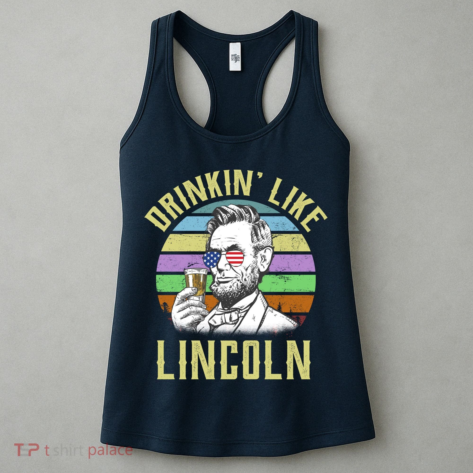 Drinkin' Like Lincoln Retro Abraham Women's Tank Top