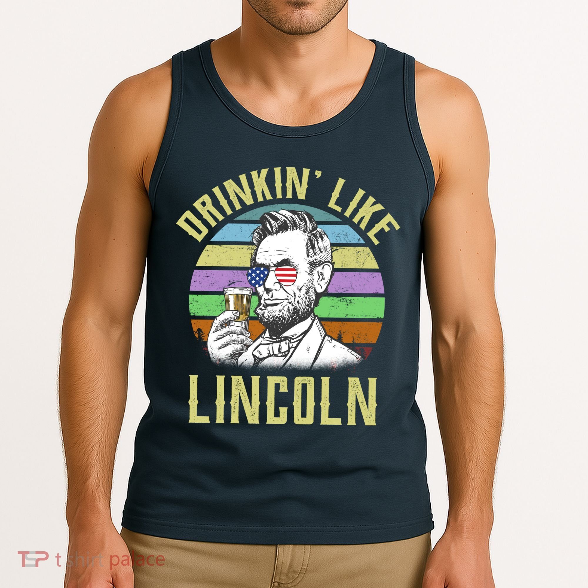 Drinkin' Like Lincoln Retro Abraham Tank Top