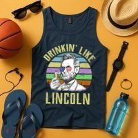 Drinkin' Like Lincoln Retro Abraham Tank Top thumb 4